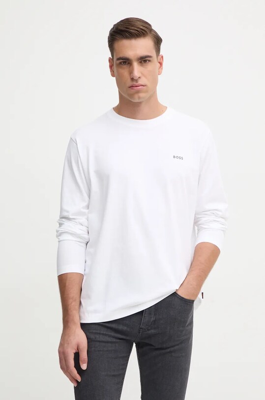 Odzież BOSS Orange longsleeve bawełniany 50528213 biały