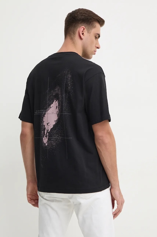 Bavlněné tričko Boss Orange kulatý černá 50528221