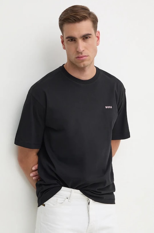 Oblečení Bavlněné tričko Boss Orange 50528221 černá