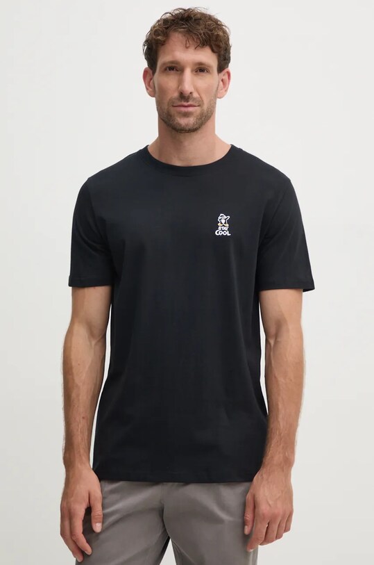 Lindbergh tricou din bumbac imprimeu negru 30.400235.SPACE.BLAC