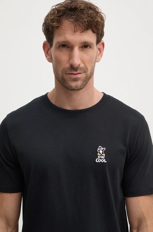 Pamučna majica Lindbergh crna 30.400235.SPACE.BLAC