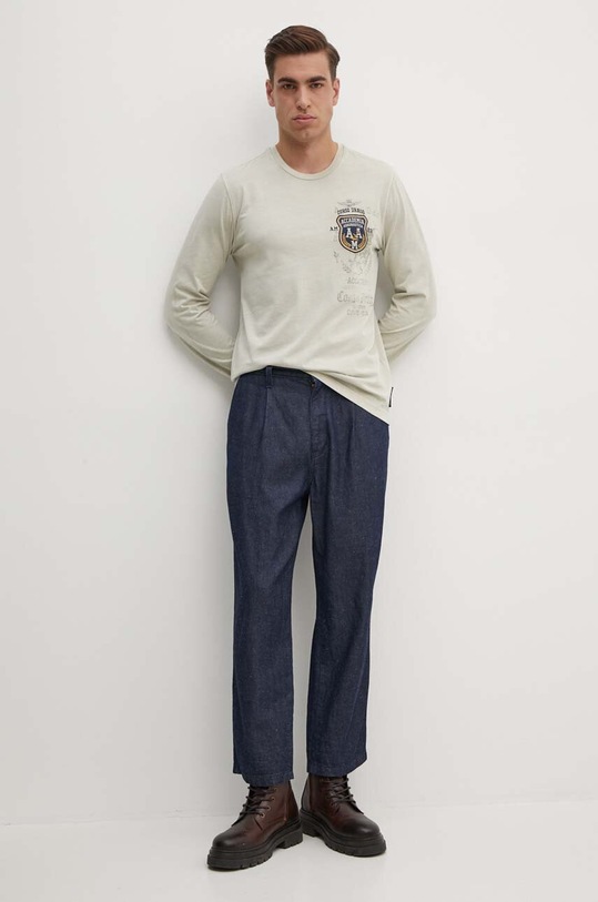 Aeronautica Militare longsleeve din bumbac TS2300J652 bej AW24