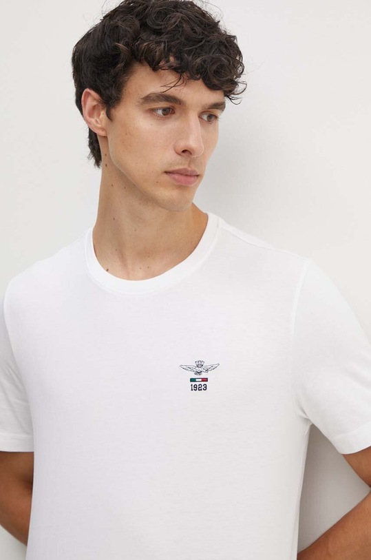 Bavlněné tričko Aeronautica Militare bílá TS2301J592
