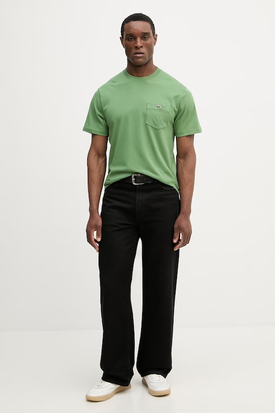 Lacoste t-shirt bawełniany TH2827 zielony SS26