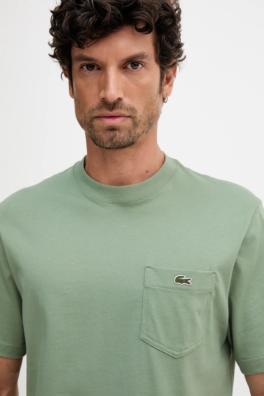 Lacoste t-shirt bawełniany zielony TH2827