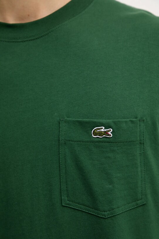 Bavlněné tričko Lacoste TH2827 zelená