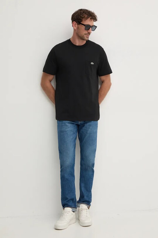 Бавовняна футболка Lacoste TH2827 чорний SS25