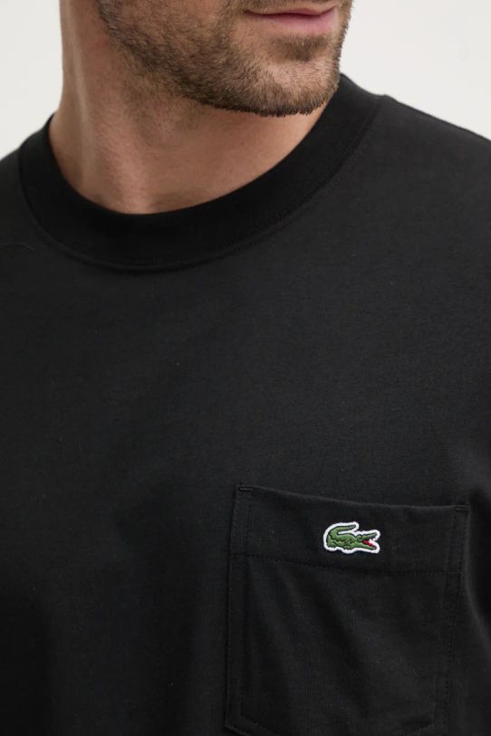 Lacoste tricou din bumbac TH2827 negru