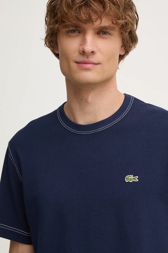 Памучна тениска Lacoste тъмносин TH2829