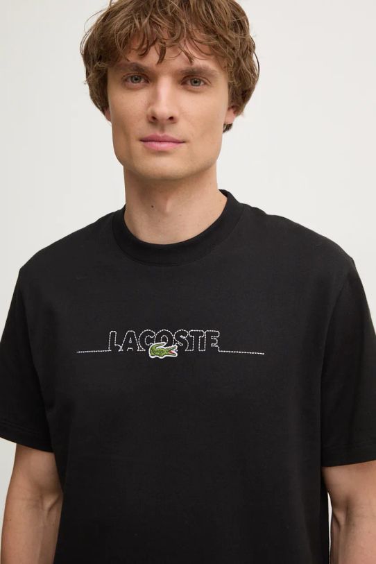 Lacoste t-shirt bawełniany czarny TH3836