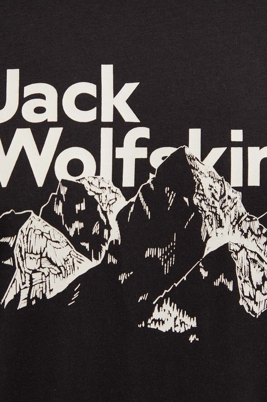 Jack Wolfskin t-shirt bawełniany Bergblick A60070 czarny