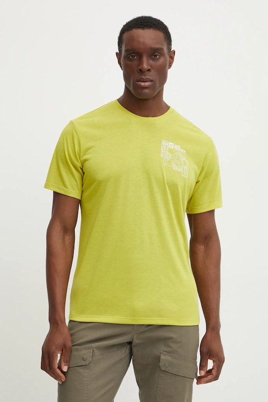 Jack Wolfskin tricou sport Vonnan print galben A62314