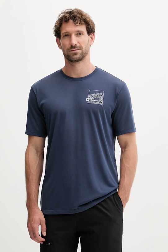 Jack Wolfskin t-shirt sportowy Vonnan regular granatowy A62314
