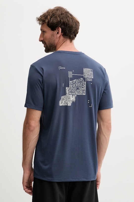 Odzież Jack Wolfskin t-shirt sportowy Vonnan A62314 granatowy