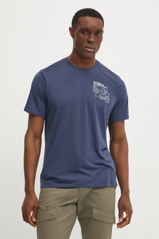 Jack Wolfskin sportos póló Vonnan nyomtatásos sötétkék A62314