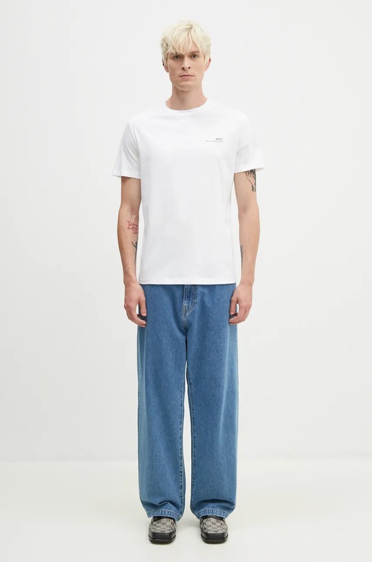 A.P.C. t-shirt bawełniany Standard Item Gots COHBO.M26404.TAG biały