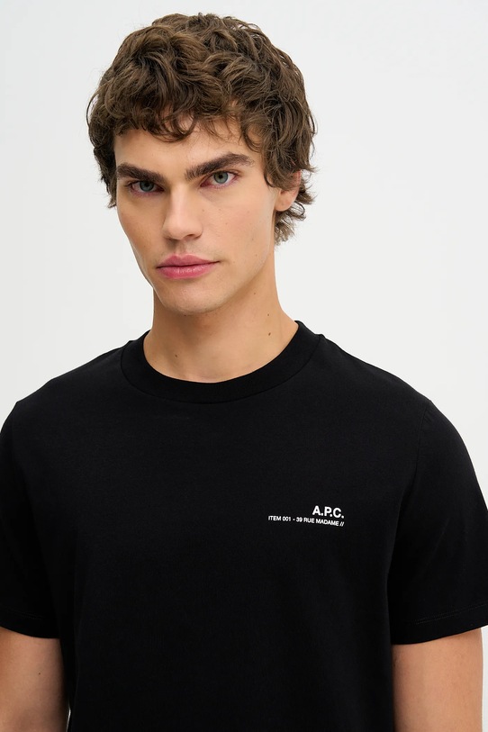 A.P.C. pamut póló Standard Item Gots fekete COHBO.M26404.TZC