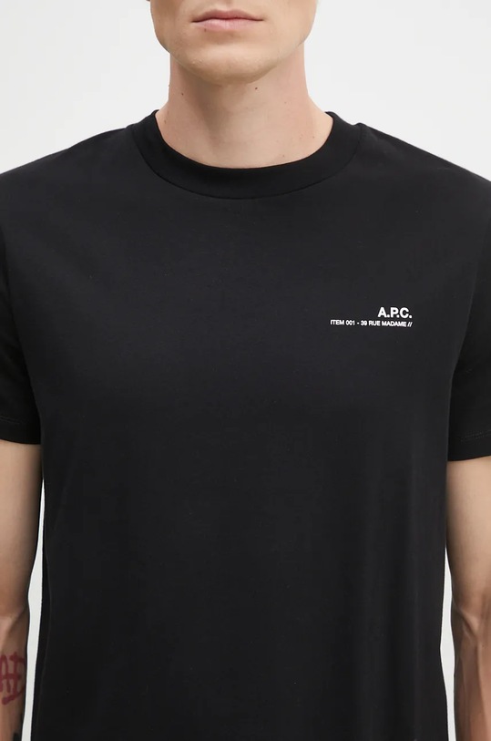 A.P.C. t-shirt bawełniany Standard Item Gots czarny COHBO.M26404.TZC