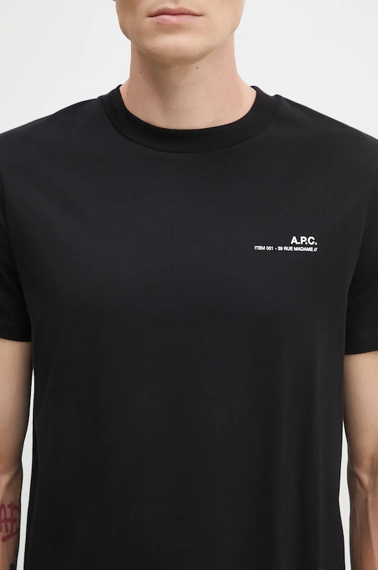 A.P.C. t-shirt bawełniany Standard Item Gots czarny COHBO.M26404.TZC