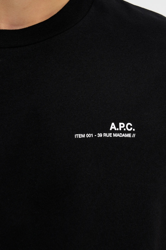 A.P.C. pamut póló Standard Item Gots COHBO.M26404.TZC fekete