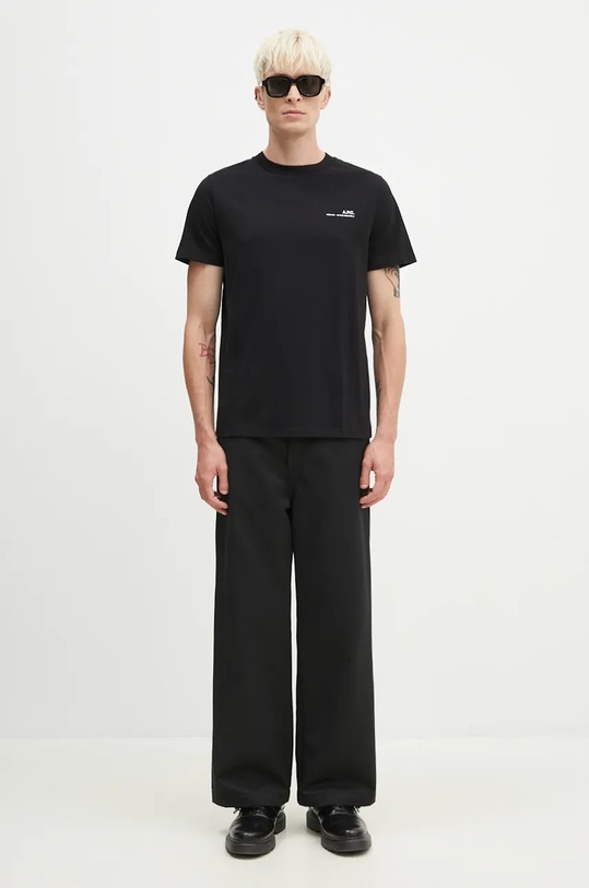 A.P.C. t-shirt bawełniany Standard Item Gots COHBO.M26404.TZC czarny