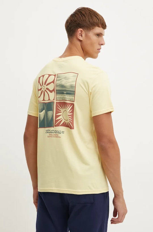 Billabong t-shirt Twin Fins nadruk żółty ABYZT02485