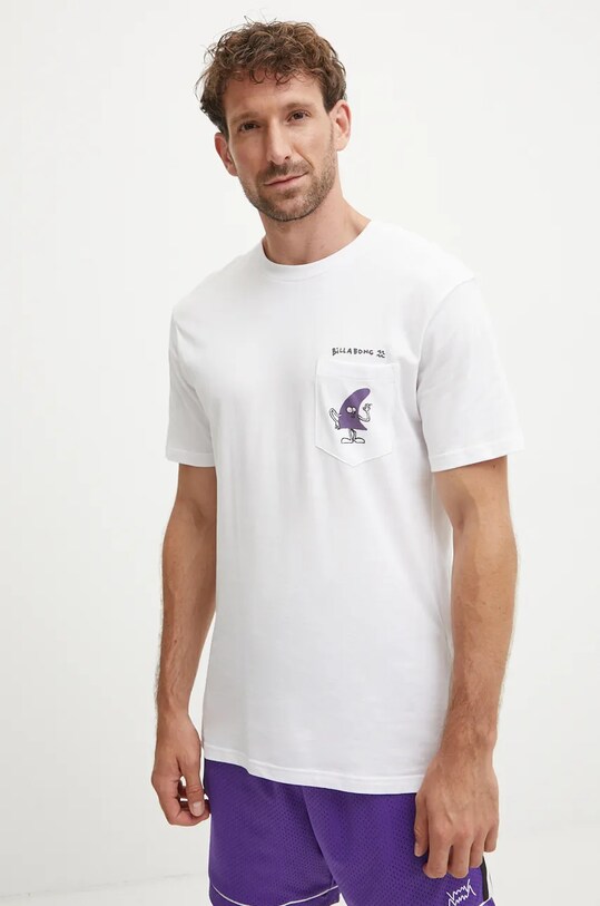 Хлопковая футболка Billabong Funghi Pocket ABYZT02486 белый AW24