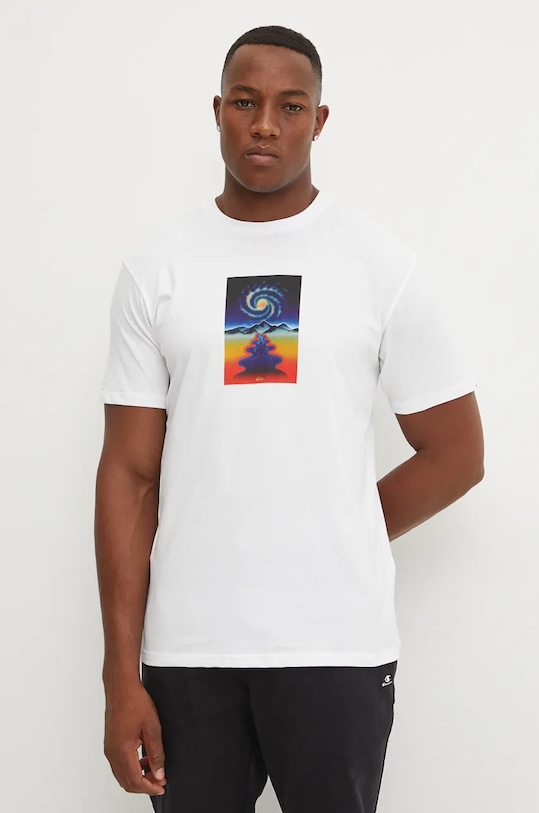 Quiksilver t-shirt Cosmic Vibration pamut fehér EQYZT07920