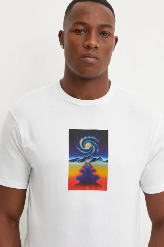 Quiksilver t-shirt Cosmic Vibration biały EQYZT07920