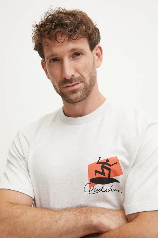 Бавовняна футболка Quiksilver Quik Surfer Moe сірий AQYZT09909