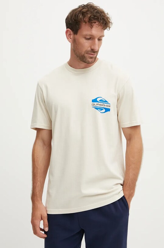 Îmbrăcăminte Quiksilver tricou din bumbac Fun Zone EQYZT07831 bej