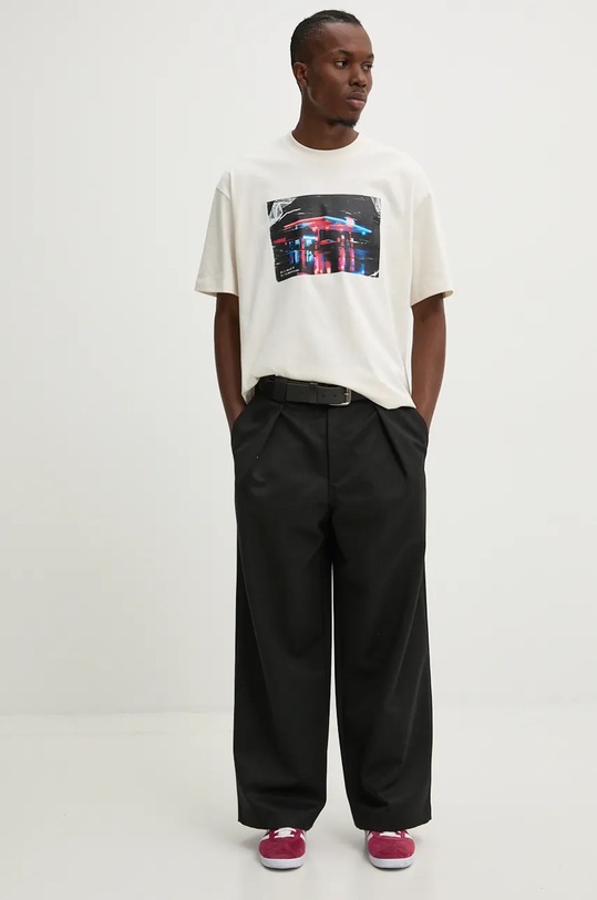 Bavlněné tričko HUGO x RACING BULLS 50530069 béžová AW24