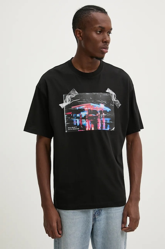 Pamučna majica HUGO x RACING BULLS print crna 50530069