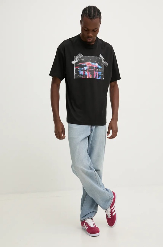 HUGO t-shirt bawełniany x RACING BULLS 50530069 czarny AW24