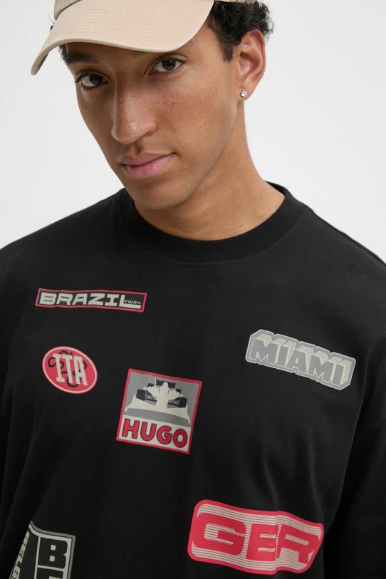 HUGO t-shirt bawełniany x RACING BULLS czarny 50530338