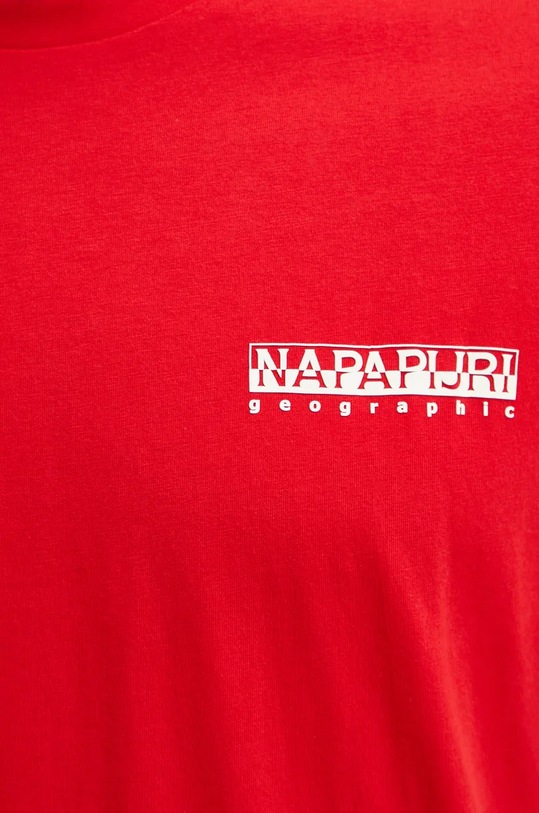 Bombažna kratka majica Napapijri S-Linth NP0A4I39R061 rdeča