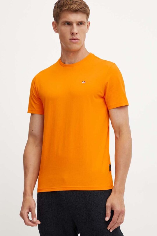 Napapijri t-shirt bawełniany Salis SS Sum pomarańczowy NP0A4H8DA671