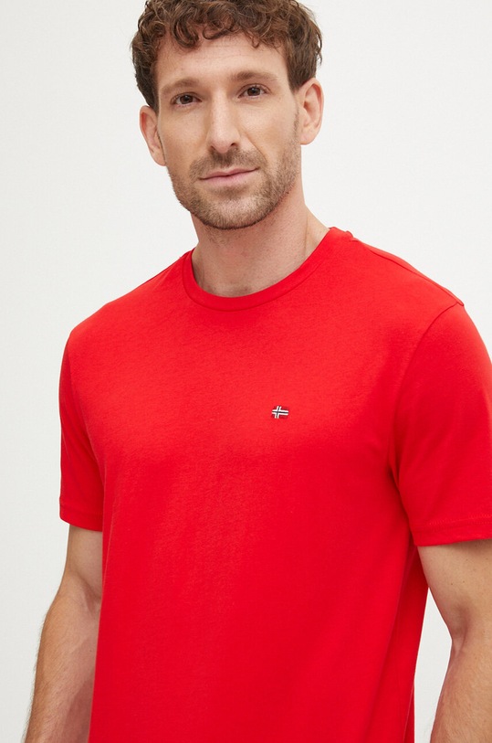 Napapijri tricou din bumbac Salis SS Sum uni rosu NP0A4H8DR061