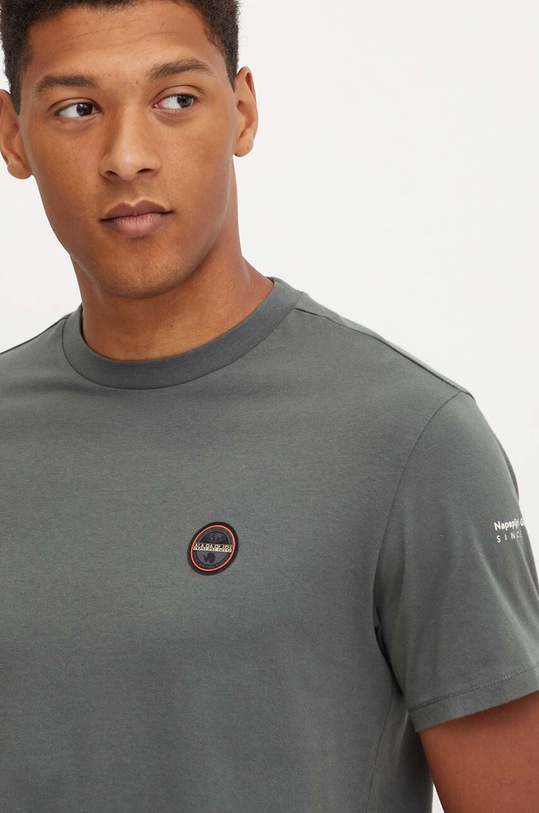Bavlněné tričko Napapijri S-Badge zelená NP0A4I3NG1S1