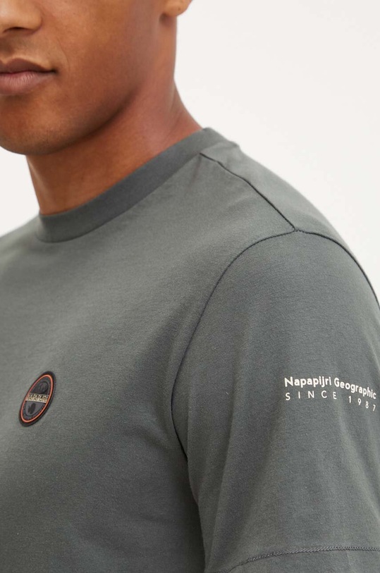 Bavlněné tričko Napapijri S-Badge NP0A4I3NG1S1 zelená