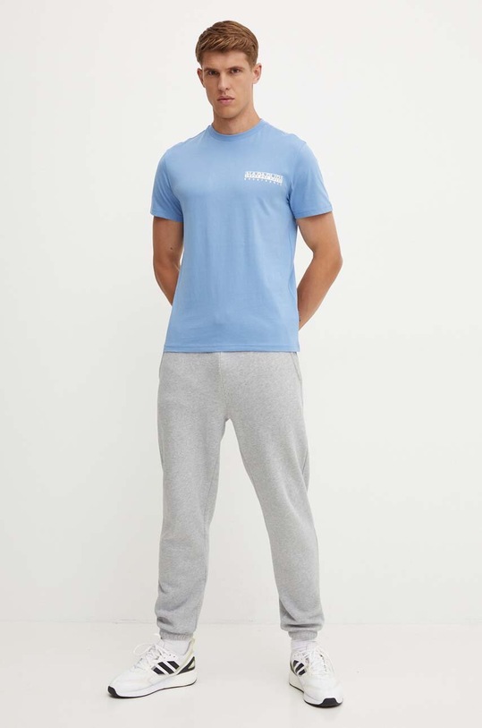 Βαμβακερό μπλουζάκι Napapijri S-Mele NP0A4IN4I821 μπλε AW24