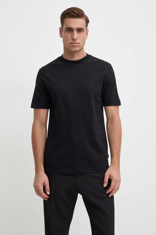 BOSS tricou din bumbac uni negru 50524998