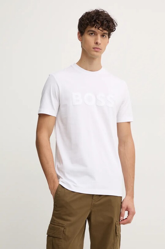Бавовняна футболка BOSS білий 50527338