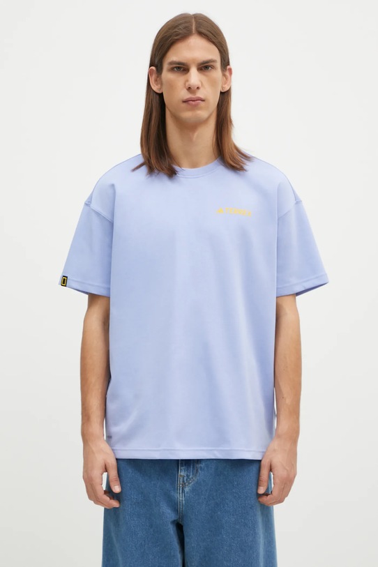 Clothing adidas t-shirt Nattional Geographic Unitefit GFX IX5615 blue