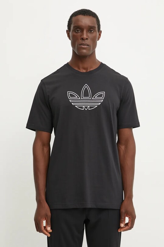 Bavlněné tričko adidas Originals Outline Tee černá IY4882