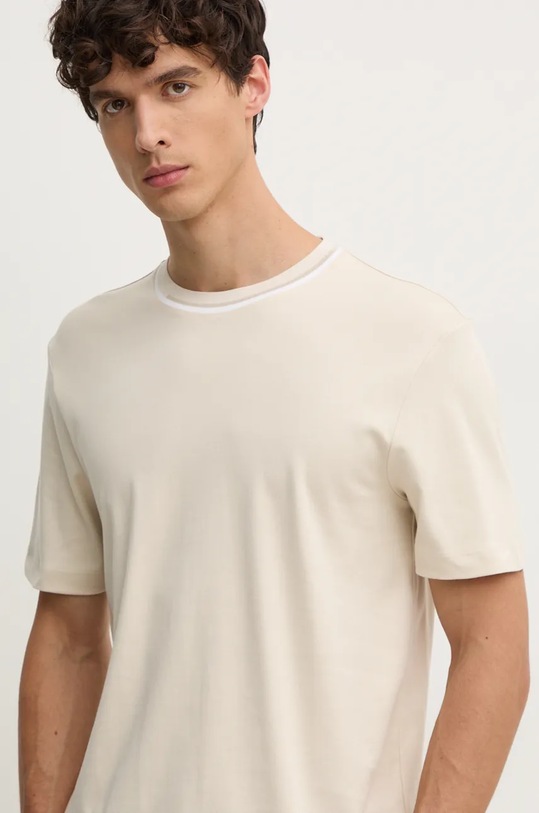Bavlněné tričko BOSS béžová 50530089