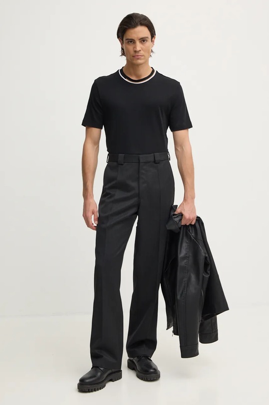 Bavlněné tričko BOSS 50530089 černá AW24