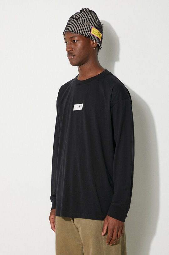 MM6 Maison Margiela cotton longsleeve top black SH0GC0034.S24312