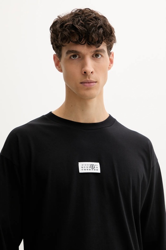 Bavlnené tričko s dlhým rukávom MM6 Maison Margiela čierna SH0GC0034.S24312