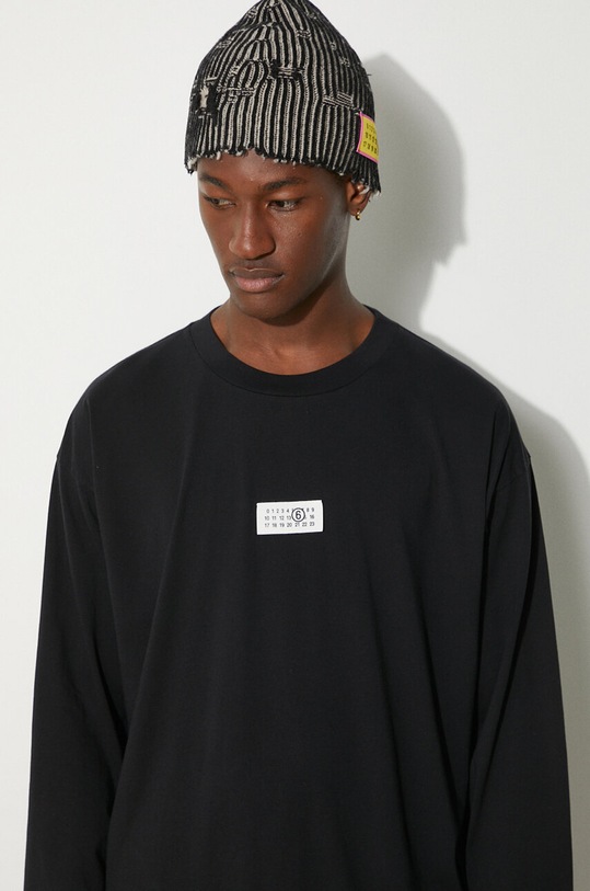 MM6 Maison Margiela cotton longsleeve top SH0GC0034.S24312 black